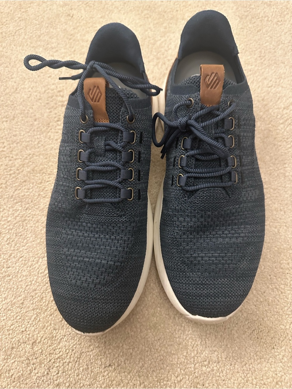 Johnston & Murphy Men's Knit Lace-Up Sneakers - Navy Blue. Size 12 W